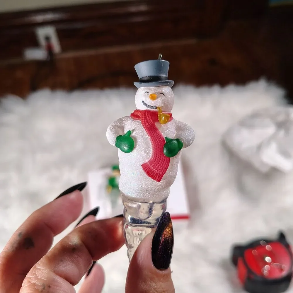 Hallmark Lot Of 2 Cool Icicles Snowman 1st 2013 & Nutcracker 3rd 2015 Ornaments